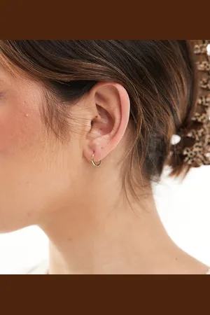 Kingsley Ryan 10mm flat hoop earrings in plated