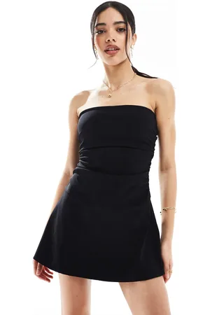 Bershka Bengaline bandeau mini dress in