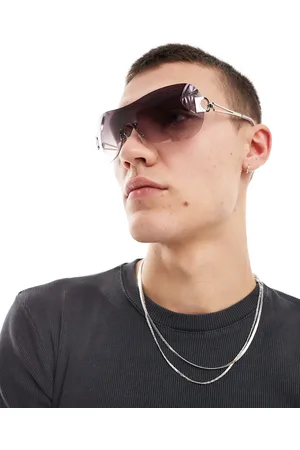 ASOS Rimless sunglasses in silver with to grey lens