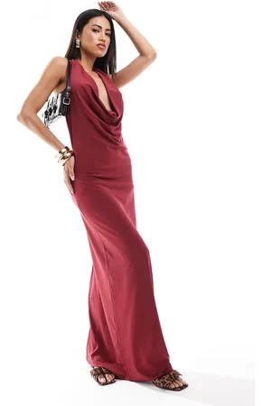 ASOS Deep cowl maxi dress in wine