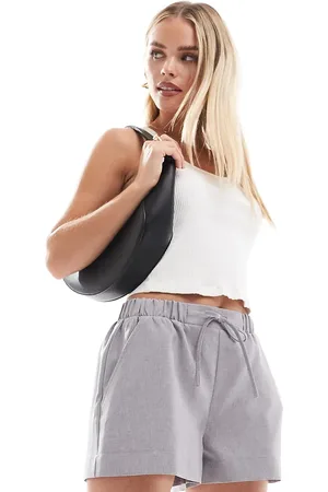 ASOS Petite tailored pull on short in grey