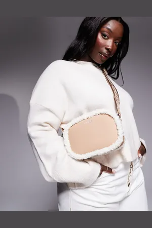 HUGO BOSS Bel crossbody bag in beige with sherpa lining detail