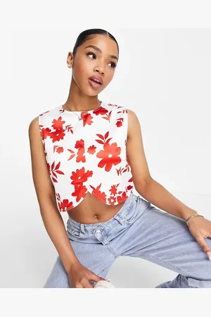 Urban Revivo Co-ord cropped shirt in floral print