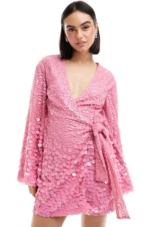 Pretty Lavish Kimono sleeve embellished mini dress in