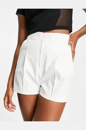 NaaNaa PU high waisted shorts in off