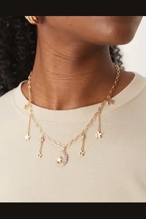 DesignB London Celestial multicharm necklace in