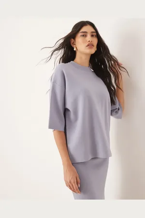 ASOS Knitted structured t shirt in pale