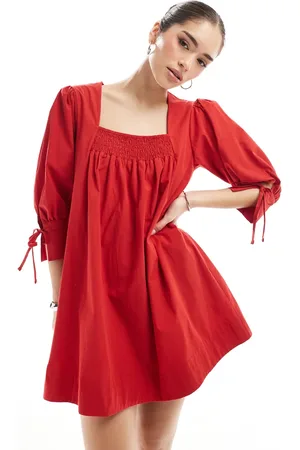 ASOS Poplin smock babydoll mini dress in