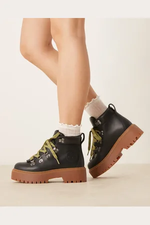 Timberland Stone Street lace up elevated mid boots in leather