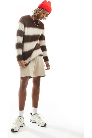 ASOS Knitted extreme fluffy jumper in stripe