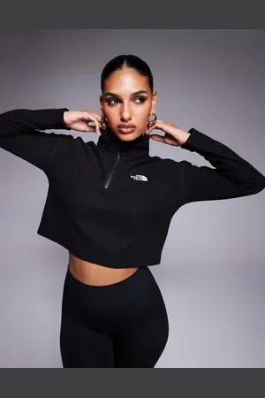 The North Face Glacier 1/4 zip logo cropped fleece in