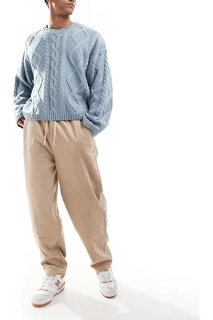 ASOS Tapered cord trousers in beige