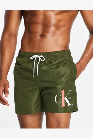 Calvin Klein CK One polyester swim shorts in khaki
