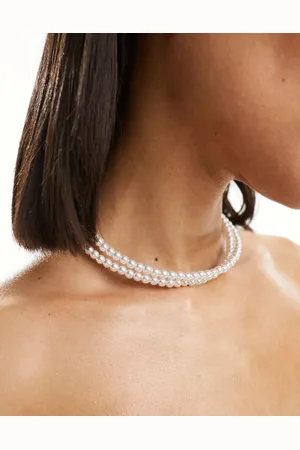 ASOS Torque choker with wraparound faux pearl design