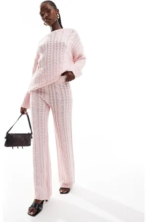 Kaiia Cable knit straight leg trousers co-ord in