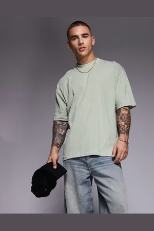 ASOS Oversized linen mix t-shirt in sage