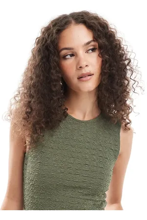 Noisy May Textured tank top khaki
