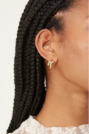 DesignB London Molten illusion hoop earrings in