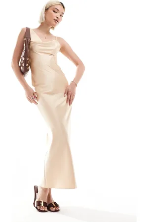 Miss Selfridge Cowl neck satin midi slip dress
