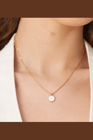 LOST SOULS Stainless steel 18ct plated pearl effect pendant necklace