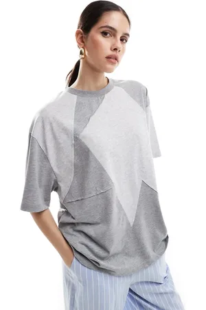 ASOS Patchwork t-shirt in ice marls
