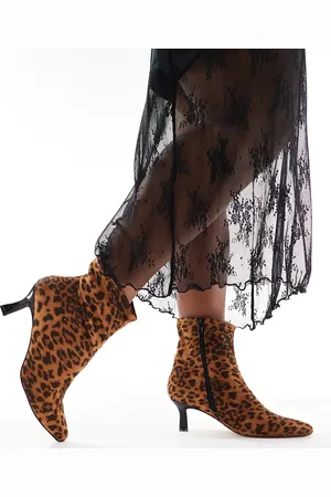 Yours Pointed ankle boot in leopard