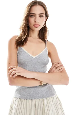 MANGO Lace trim cami vest in