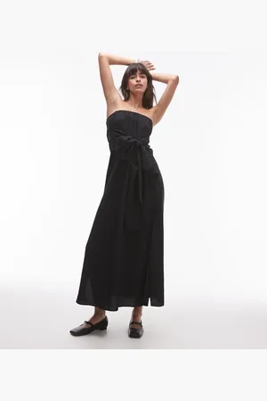 Topshop Tie front bandaeu dress in