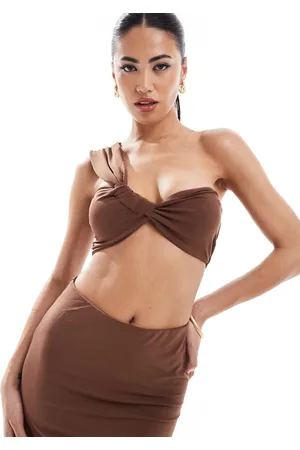 New Look Twist tie bust top in dark