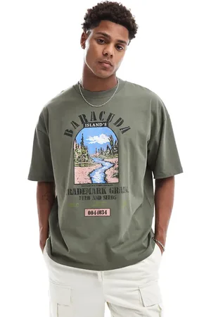 ASOS Oversized t-shirt with front print in neutral