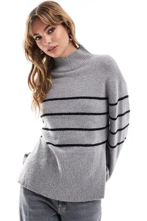 Brave Soul Stripe turtle neck jumper in