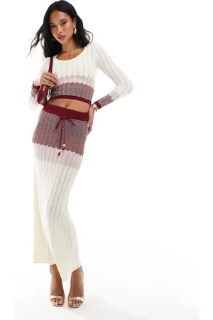 River Island Chevron knit skirt co-ord in dark