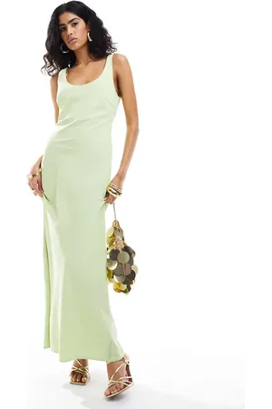 Pretty Lavish Satin maxi dress in pistachio