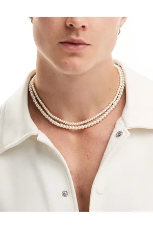 ASOS 4mm and 6mm double row faux pearl necklace