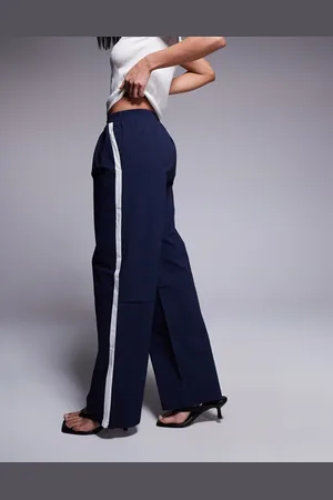 Princess Polly Straight leg contrast side stripe windbreaker track trousers in
