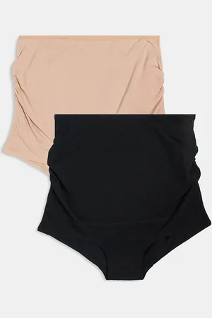 Lindex Maternity 3 pack briefs in black/beige
