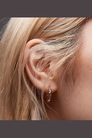 SEOL + GOLD 18ct vermeil sapphire star huggie hoop earrings
