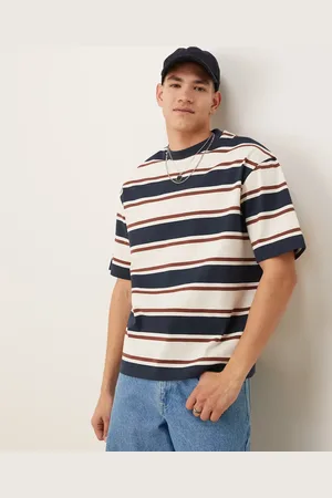 SELECTED Oversized heavyweight t-shirt in stripe