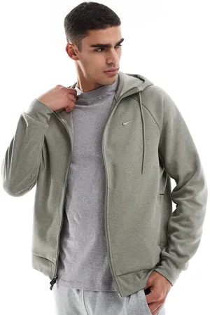Nike Dri-FIT hoodie in light khaki