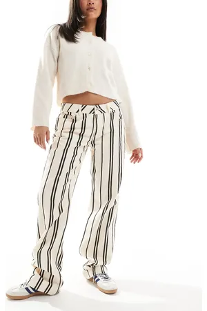 ASOS Barrel jean in mono stripe