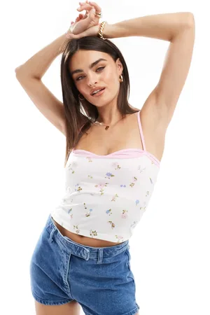 ASOS Contrast bust cami top in ditsy print