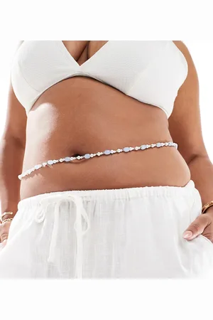ASOS ASOS DESIGN Curve belly chain in faux pearl and bead design