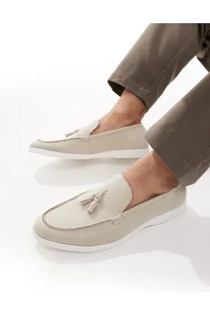 SEQWL Berwin tassel detail loafers with contrast sole in stone