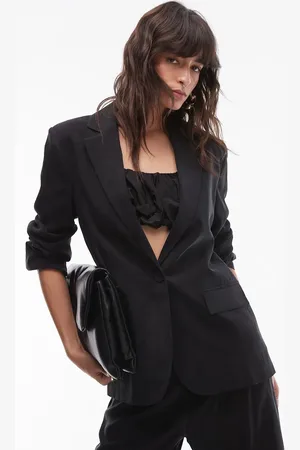 MANGO Cupro slouchy blazer co-ord in