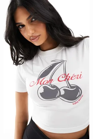 Kaiia Cherry motif baby tee in