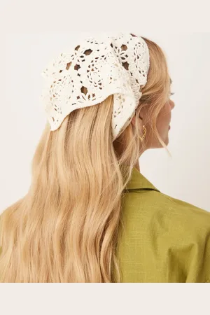 Sui Ava Bohemian floral crochet headscarf in