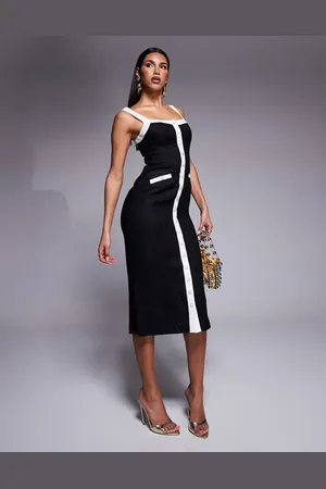 Forever New Contrast knit midaxi dress in