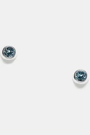 Kingsley Ryan March birthstone aqua crystal stud earrings