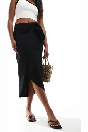 Pieces® Wrap midi skirt in