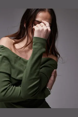 Topshop Off the shoulder jersey top in